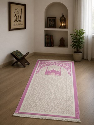 Bambu Seccade 80X125 cm Dokuma Taban Bambu Yumuşak Makinada Yıkanabir Lüxs Namazlık