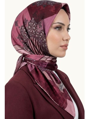 Hadiora Kadın Bordo Pembe Etnik Desenli Dikişli Yazma
