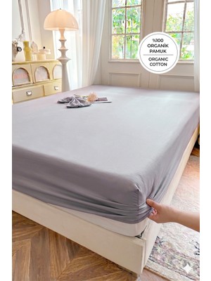 Evien Home %100 Organik Pamuk Lastikli Çarşaf Yumuşak Kaymaz Tek/çift Kişilik Cotton Fitted Sheet
