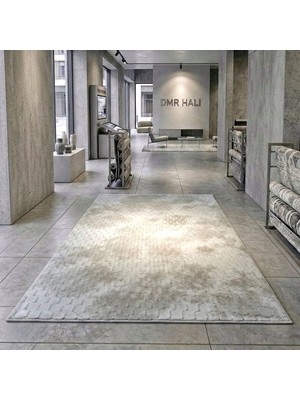 Plato Dmr Halıcılık Krem Modern Kabartmalı Kaymaz Taban Çocuk Odası Salon Hol, Koridor Mutfak Yıkanabilir Jel Kesme Yolluk Halı