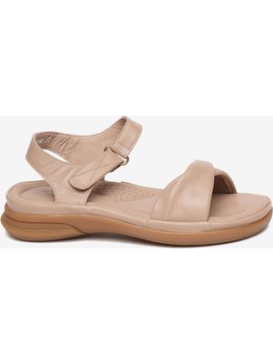 Greyder Kadın Vizon Hakiki Deri Sandalet 5Y2FS33580