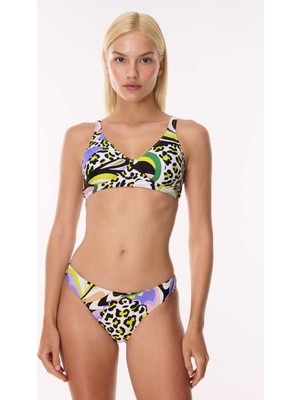 Ayyıldız 6624 Sarı Lila Kapsız Toparlayıcı Bikini Takımı