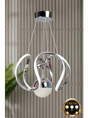 Luna Lighting Clasy Model 3 Renk Krom Kaplama Metal Salon Mutfak Oturma Yatak Odası Modern LED Sarkıt Avize