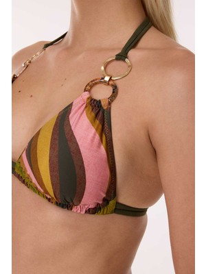Ayyıldız 6623 Yeşil Kahverengi Üçgen Bikini Takımı