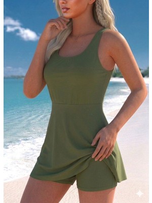 Deep Beach Curve Sortlu Elbise Etek Mayo