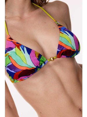 Ayyıldız 6617 Sarı Pembe Üçgen Bikini Takımı