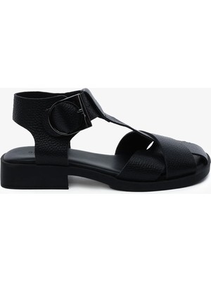 Greyder Kadın Siyah Hakiki Deri Sandalet 5Y2AS59013