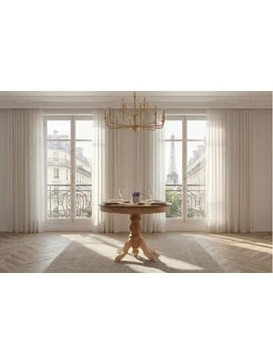 Vivense Roma Ahşap Natural Açılır Masa, 100X100