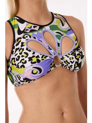 Ayyıldız 6628 Sarı Lila Büstiyer Bikini Takımı