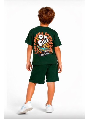 Cg Kids Hot Wheells Erkek Çocuk Tshirt&şort Alt Üst Takım Sırt Baskı Detaylı Süper Kalite