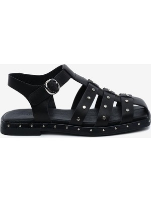 Greyder Kadın Siyah Hakiki Deri Sandalet 5Y2CS34462