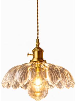 Luna Lighting Petra Model Şeffaf Cam Klasik Sarkıt Tekli Avize