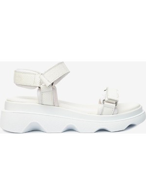 Greyder Kadın Beyaz Hakiki Deri Comfort Sandalet 4Y2WS59059