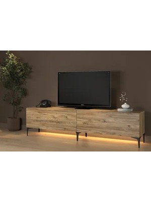 Vivense Napoli LED Işıklı Tv Sehpası, Atlantik Çam, 200 cm