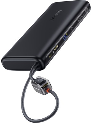 Baseus Enerfill FC41 Digital Digital Göstergeli Super Hızlı Power Bank Çift Dahili Kablolu Usb-C  20000MAH 100W  Siyah