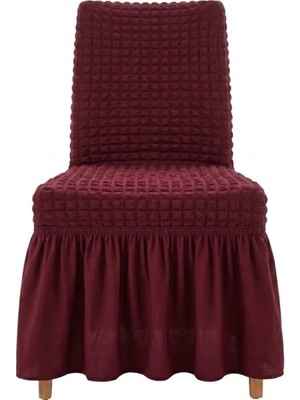 Eldost Ticaret Eldost Bürümcük Sandalye Kılıfı Esnek Yıkanabilir Dekoratif Sandalye Örtüsü Bordo