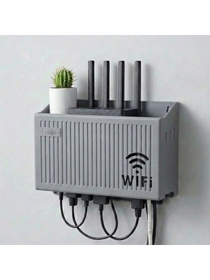 Hobilinka  Duvar Tipi Wi-Fi Modem Saklama Kutusu(Gri) – Kablo Düzenleyici Router Raf Organizer