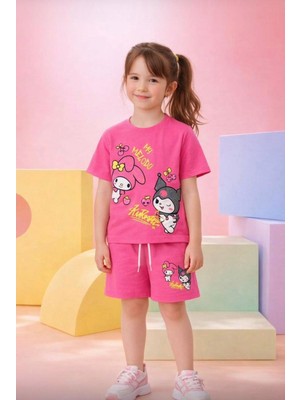 Cg Kids Kuromi Simli Baskılı Alt Üst Kız Çocuk Takım Süper Kalite