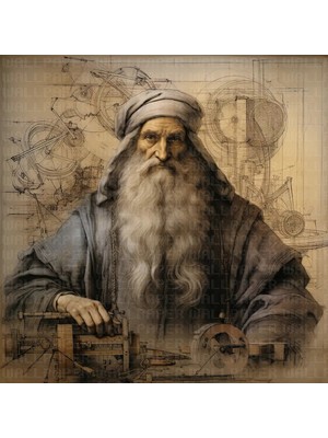 Arterior Wallpaper Leonardo Da Vinci Illüstrasyon Poster Duvar Kağıdı