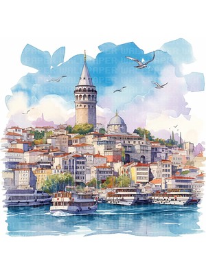 Arterior Wallpaper Istanbul Suluboya Poster Duvar Kağıdı