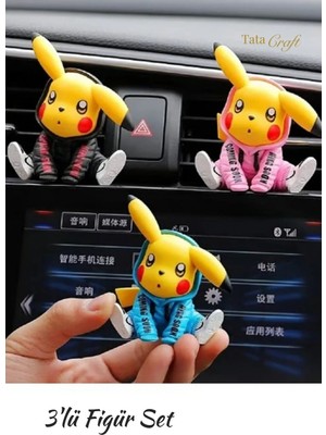 Tata Craft Pikachu Street Style Supreme 3'lü Figür Set 7cm Coming Soon Pokemon