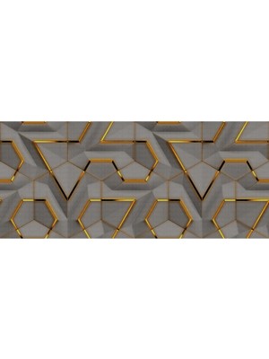 Arterior Wallpaper Koyu Gri Zeminde Altın Yaldız Çizgiler Duvar Kağıdı