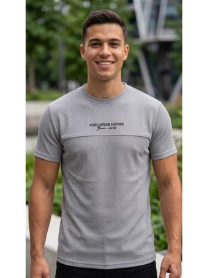Original Yazı Baskılı Bisiklet Yaka 2 Iplik %100 Pamuk Basic T-Shirt