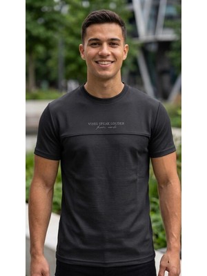 Original Yazı Baskılı Bisiklet Yaka 2 Iplik %100 Pamuk Basic T-Shirt