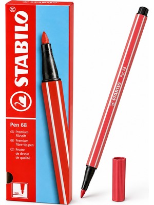 Stabilo Keçe Uçlu Boya Kalemi 1 mm Pas Kırmızısı 68/47 10 Lu Paket