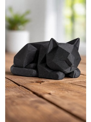 Homeland Store Geometrik Kedi Biblo Modern Dekoratif Hayvan Figürü Masaüstü Ev Ofis Dekoru Minimal Kedi Heykel