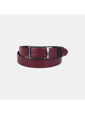 Desa Erkek Siyah / Bordo Çift Taraflı Klasik Deri Kemer