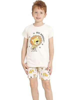 Elmas Kids Erkek Çocuk Yazlık Şortlu Pijama Takımı Aslan