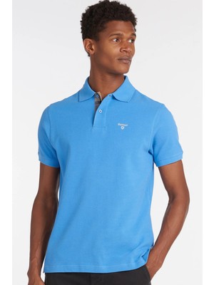 Barbour Tartan Pique Polo Yaka BL95 Delft Blue