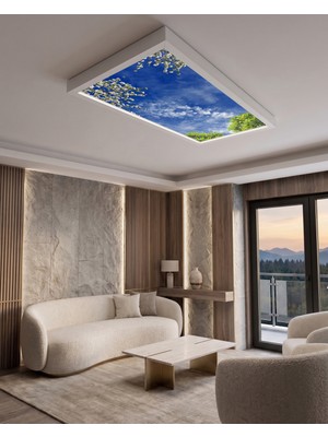 Gökyüzü Panel 60X120 106W, Sıva Üstü, Güçlü LED Aydınlatma, Yağmur Bulutu, Tavan Armatürü, LED Panel