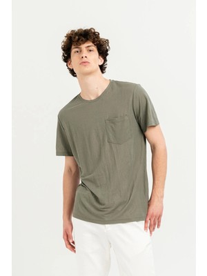 gmg firenze Göğüs Cepli Bisiklet Yaka Slim Fit Erkek T-Shirt