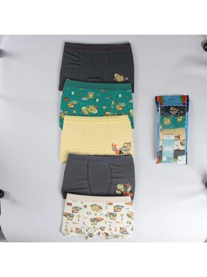 Elmas Kids Erkek Çocuk 5'li Boxer Iş Makinası ELM-B-202
