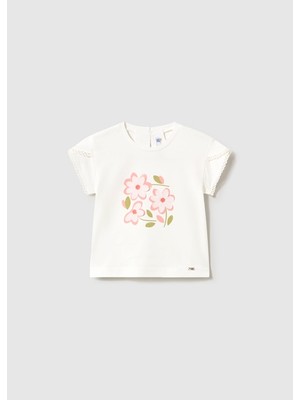 Mayoral Kız Bebek Baskılı T-Shirt Krem - 01079
