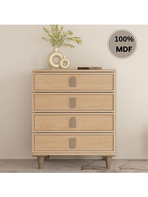 Flances Karanfil 4 Çekmeceli Mdf Şifonyer