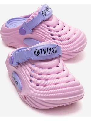 Ccway Hasır Desenli Sabo Terlik 26-35 Pembe Lila
