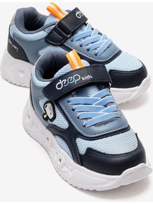 Ccway Çocuk Cırtlı Işıklı Anorak Spor Ayakkabı 26-30 Laci Mavi
