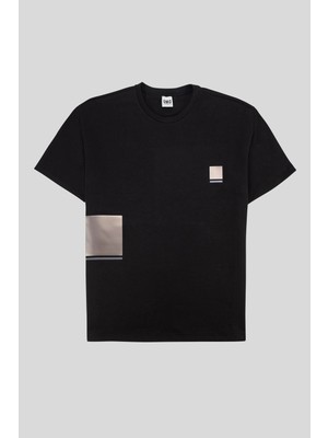 gmg firenze Bisiklet Yaka Rubber Baskılı Erkek T-Shirt