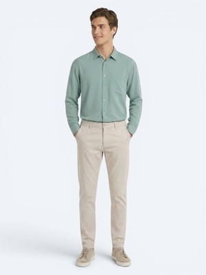 Kip Bej Dokuma Jogging Fit Casual Pamuk Karışımlı Pantolon