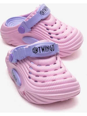 Ccway Hasır Desenli Sabo Terlik 26-35 Pembe Lila