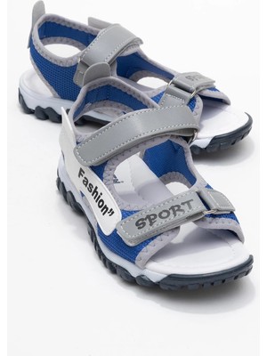 Ccway Çocuk Cırtlı Spor Sandalet Füme Bej Sax