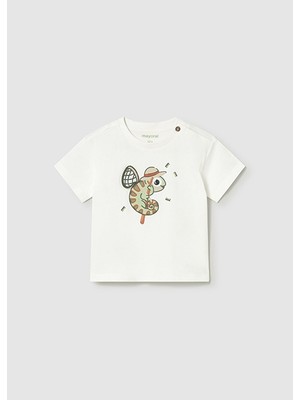 Mayoral Kız Bebek Kısa Kollu T-Shirt Krem - 01004