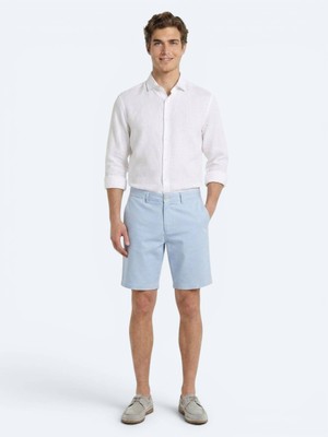 Kip Mavi Düz Kumaş Jogging Fit Casual Bermuda