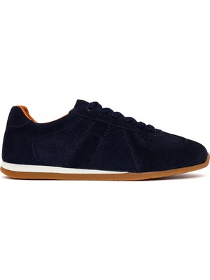 Derimod Erkek Lacivert Bağcıklı Süet Deri Sneaker 26SFD766610