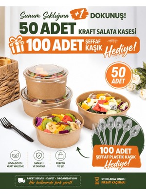  bowl kase + kapak + 100 adet plastik şeffaf kaşık