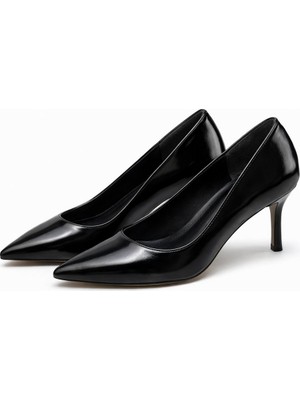 Patron Shoes Hakiki Deri Stiletto 6 cm Topuklu Zarif Sivri Burun Kadın Ayakkabı