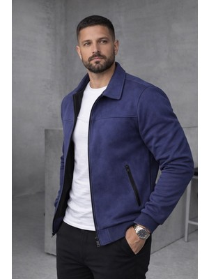 Baselco Basic Slim Fit Polo Yaka Süet Ceket